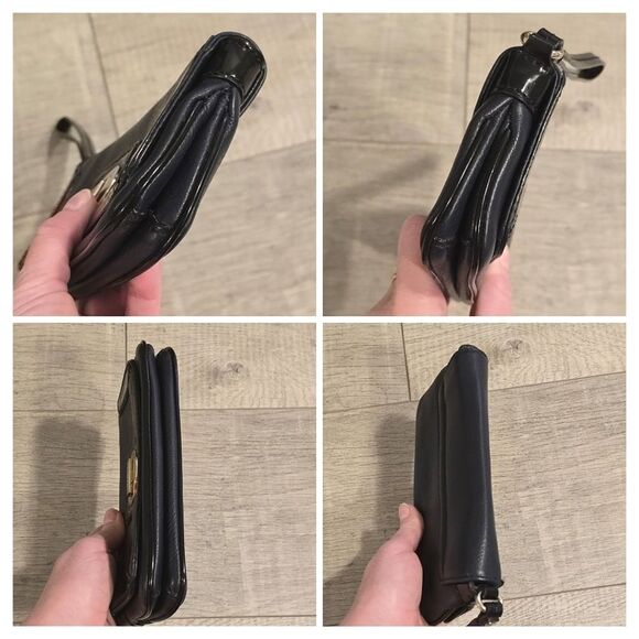 Kate Spade Navy Leather Twist Lock Clutch Wristlet - Picture 5 of 9